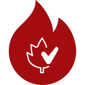 Non GMO brand icon in dark red