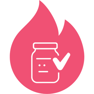 Clean label brand icon in pink