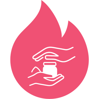 family owned brand icon in pink